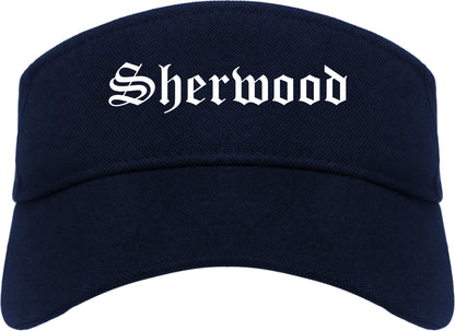 Sherwood Oregon OR Old English Mens Visor Cap Hat Navy Blue