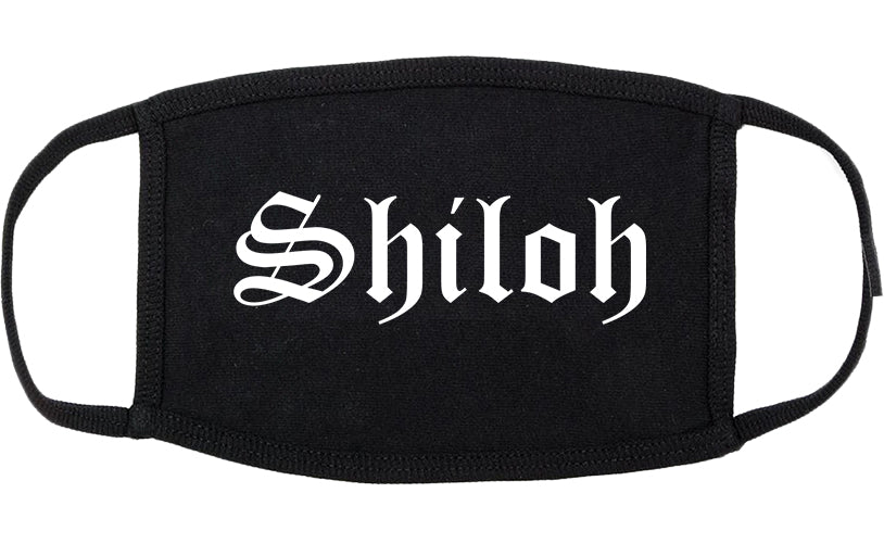 Shiloh Illinois IL Old English Cotton Face Mask Black