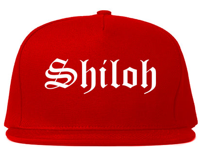 Shiloh Illinois IL Old English Mens Snapback Hat Red