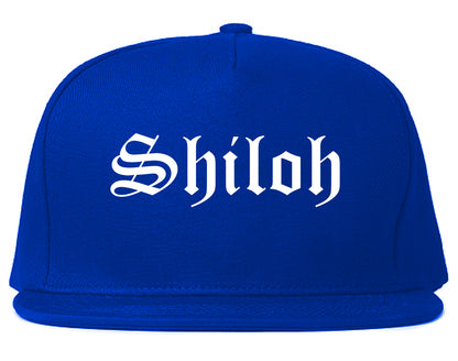 Shiloh Illinois IL Old English Mens Snapback Hat Royal Blue