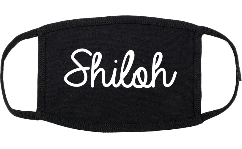 Shiloh Illinois IL Script Cotton Face Mask Black