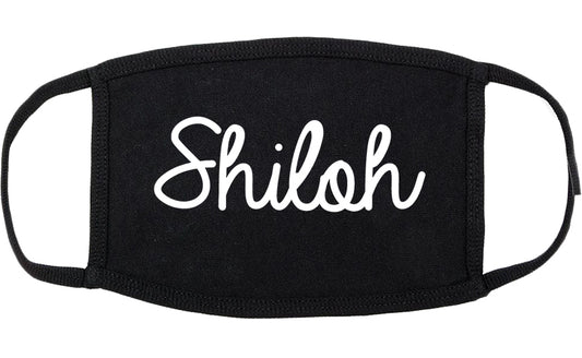 Shiloh Illinois IL Script Cotton Face Mask Black