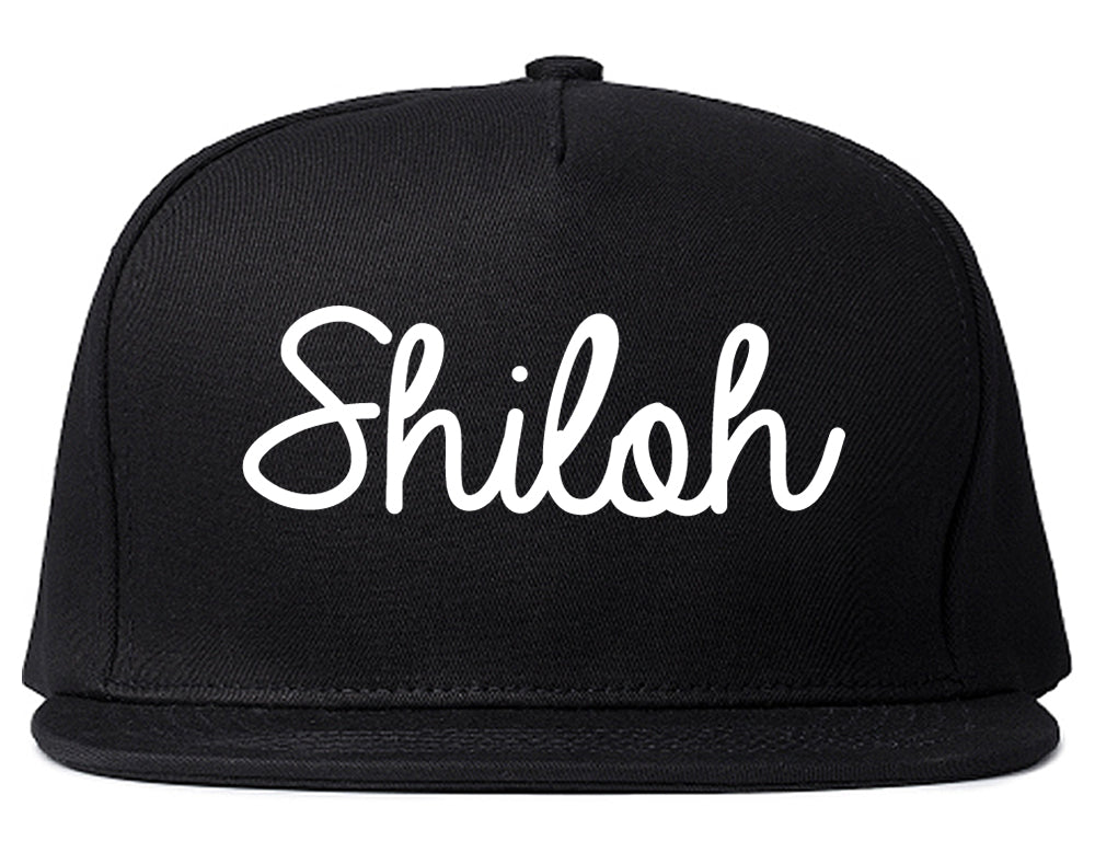 Shiloh Illinois IL Script Mens Snapback Hat Black