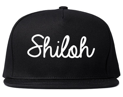 Shiloh Illinois IL Script Mens Snapback Hat Black