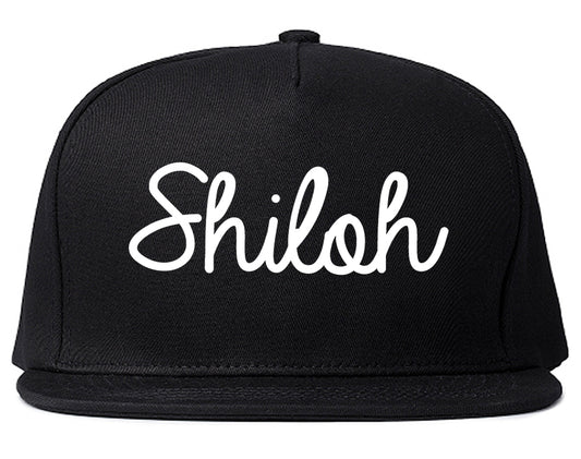 Shiloh Illinois IL Script Mens Snapback Hat Black