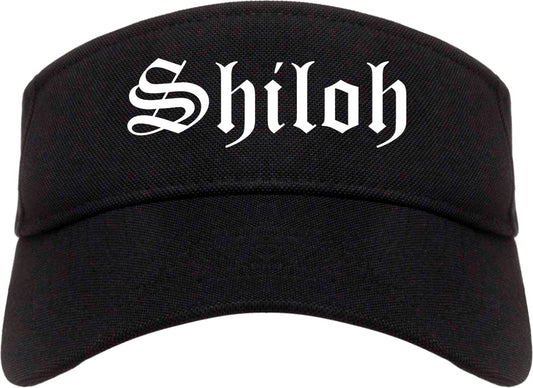 Shiloh Illinois IL Old English Mens Visor Cap Hat Black