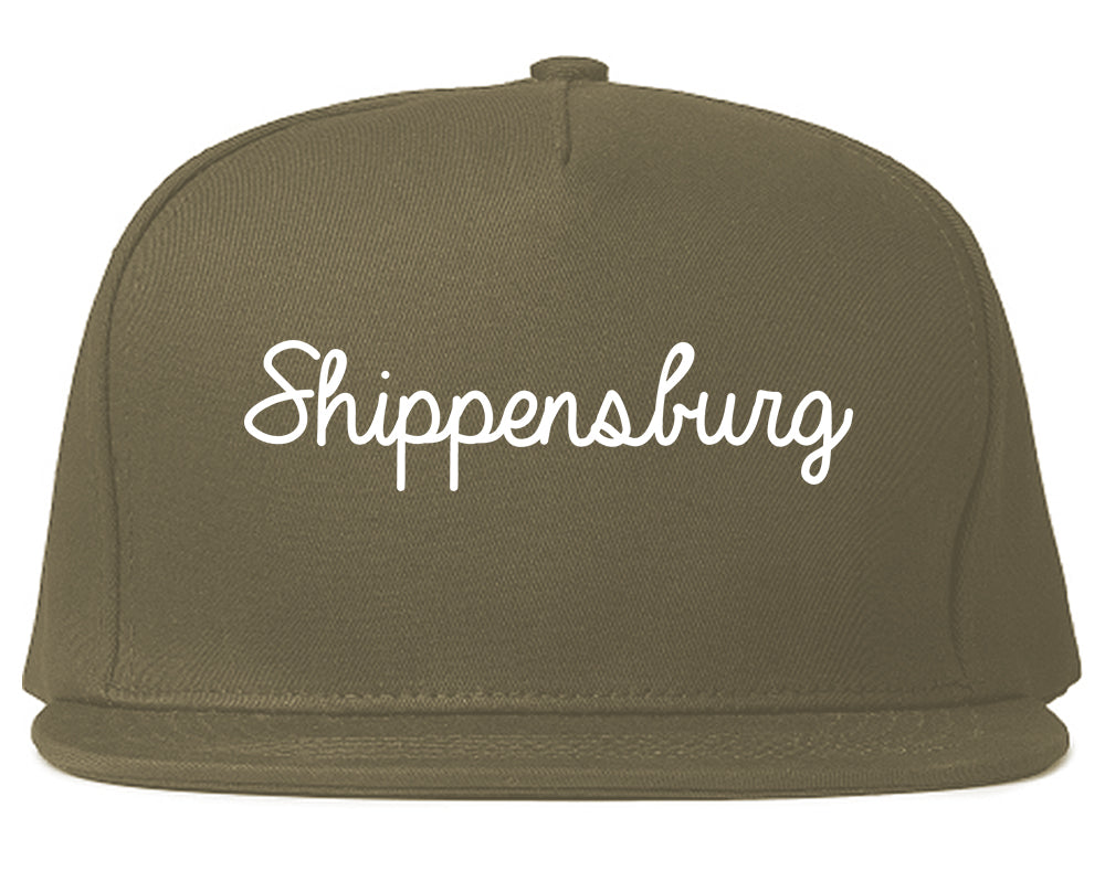 Shippensburg Pennsylvania PA Script Mens Snapback Hat Grey