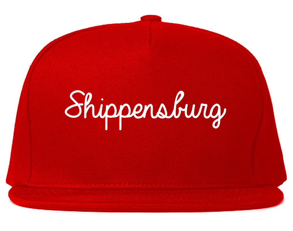 Shippensburg Pennsylvania PA Script Mens Snapback Hat Red