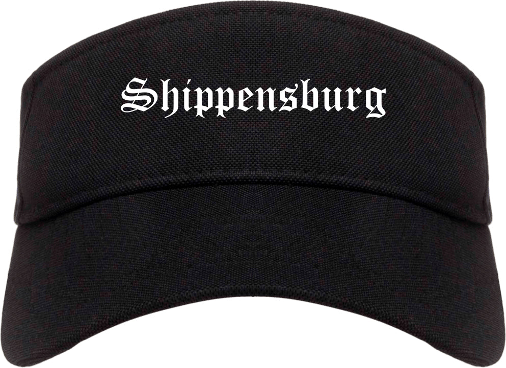 Shippensburg Pennsylvania PA Old English Mens Visor Cap Hat Black