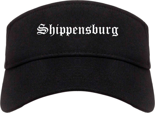Shippensburg Pennsylvania PA Old English Mens Visor Cap Hat Black