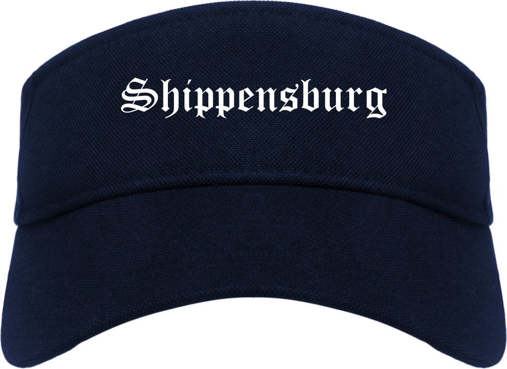Shippensburg Pennsylvania PA Old English Mens Visor Cap Hat Navy Blue