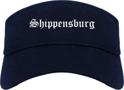 Shippensburg Pennsylvania PA Old English Mens Visor Cap Hat Navy Blue