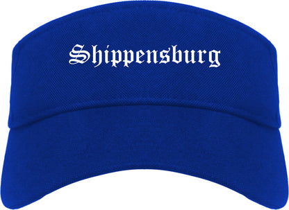 Shippensburg Pennsylvania PA Old English Mens Visor Cap Hat Royal Blue