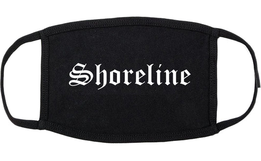 Shoreline Washington WA Old English Cotton Face Mask Black