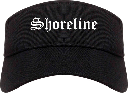 Shoreline Washington WA Old English Mens Visor Cap Hat Black