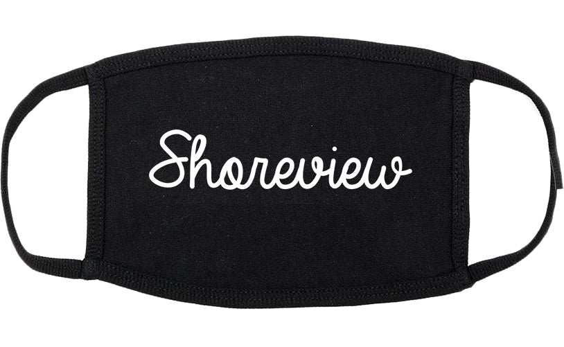 Shoreview Minnesota MN Script Cotton Face Mask Black