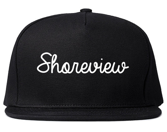 Shoreview Minnesota MN Script Mens Snapback Hat Black