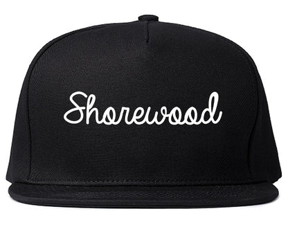 Shorewood Minnesota MN Script Mens Snapback Hat Black