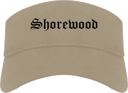 Shorewood Minnesota MN Old English Mens Visor Cap Hat Khaki