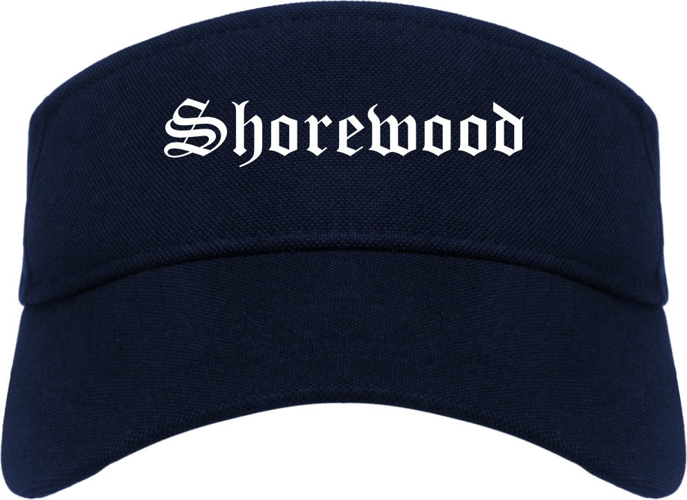 Shorewood Minnesota MN Old English Mens Visor Cap Hat Navy Blue