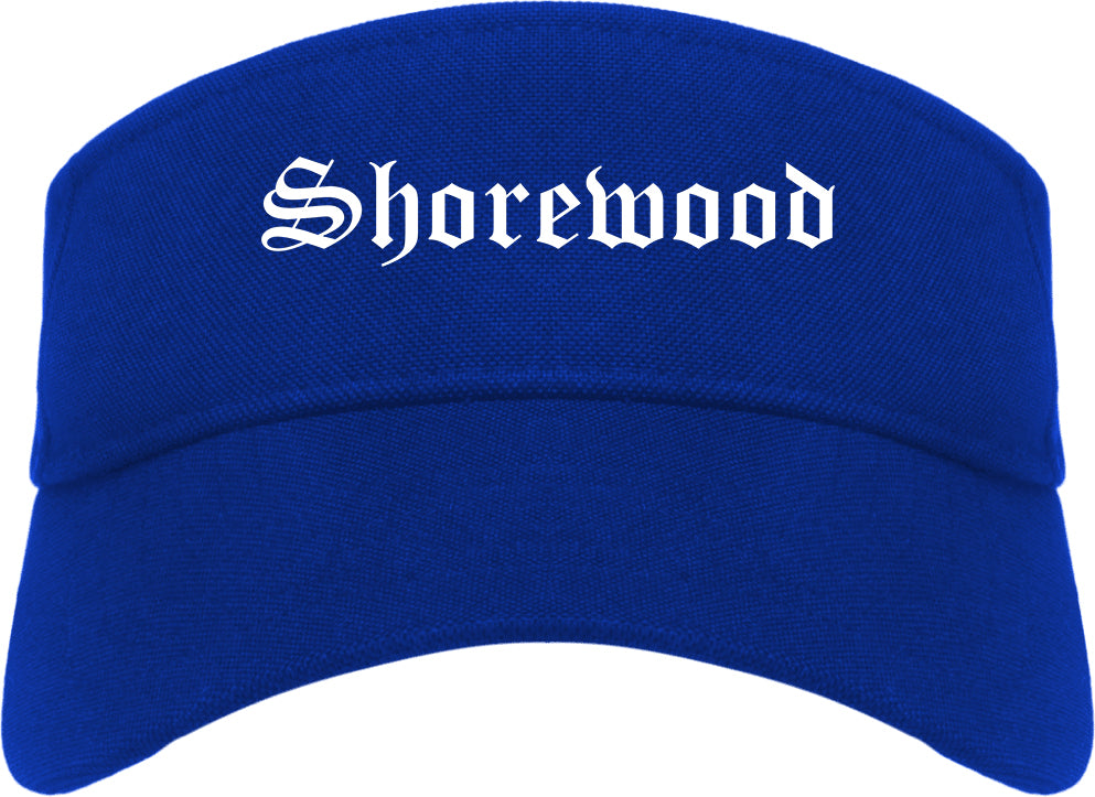 Shorewood Minnesota MN Old English Mens Visor Cap Hat Royal Blue