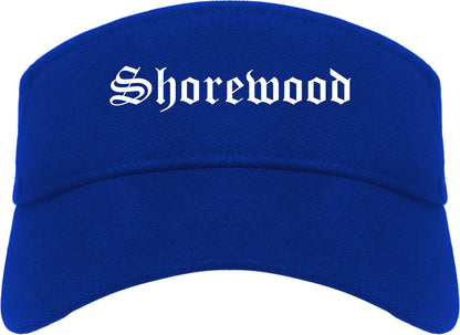 Shorewood Minnesota MN Old English Mens Visor Cap Hat Royal Blue