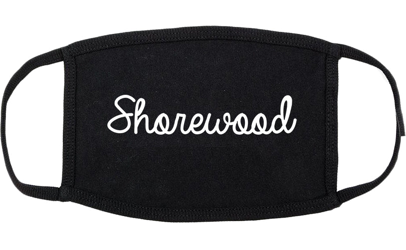 Shorewood Wisconsin WI Script Cotton Face Mask Black