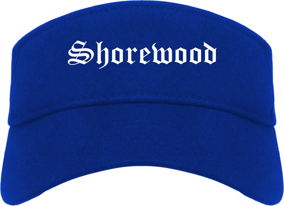 Shorewood Wisconsin WI Old English Mens Visor Cap Hat Royal Blue