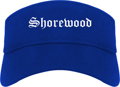 Shorewood Wisconsin WI Old English Mens Visor Cap Hat Royal Blue