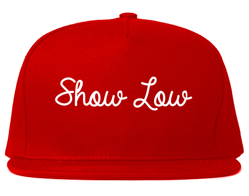 Show Low Arizona AZ Script Mens Snapback Hat Red