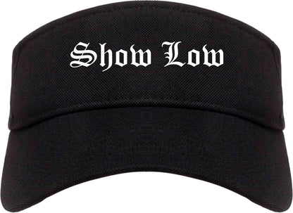 Show Low Arizona AZ Old English Mens Visor Cap Hat Black