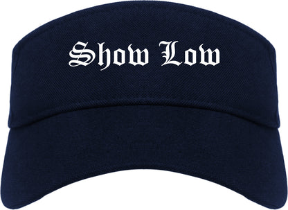 Show Low Arizona AZ Old English Mens Visor Cap Hat Navy Blue