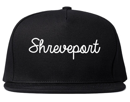 Shreveport Louisiana LA Script Mens Snapback Hat Black