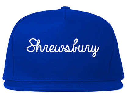 Shrewsbury Missouri MO Script Mens Snapback Hat Royal Blue