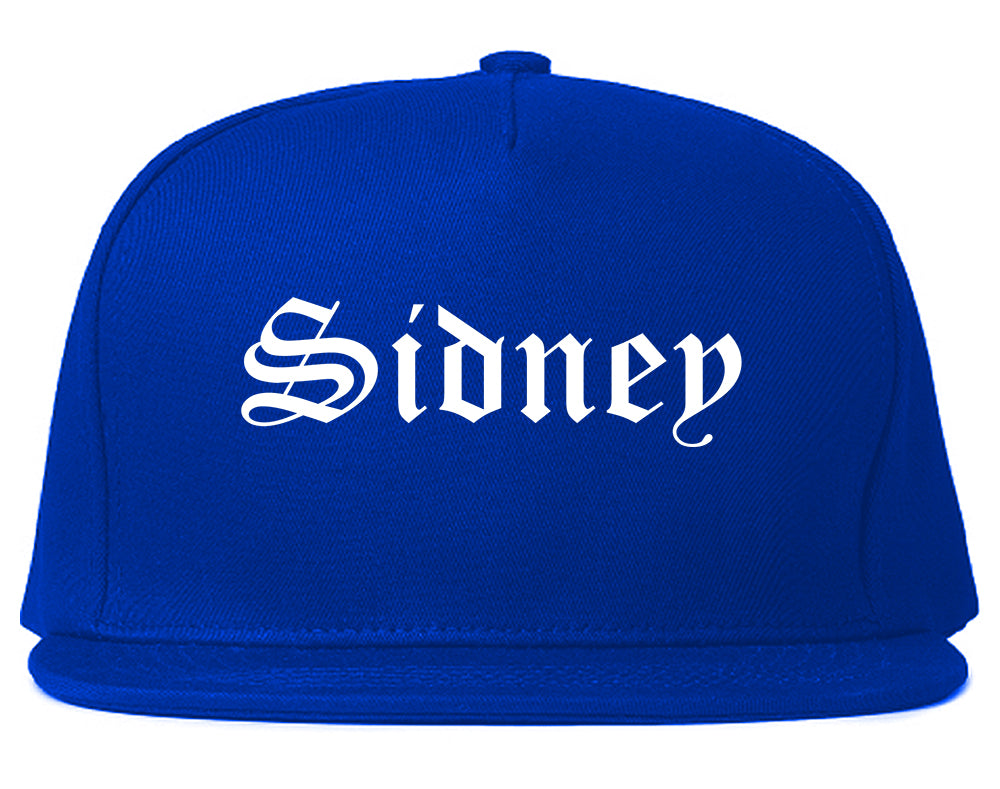 Sidney Nebraska NE Old English Mens Snapback Hat Royal Blue