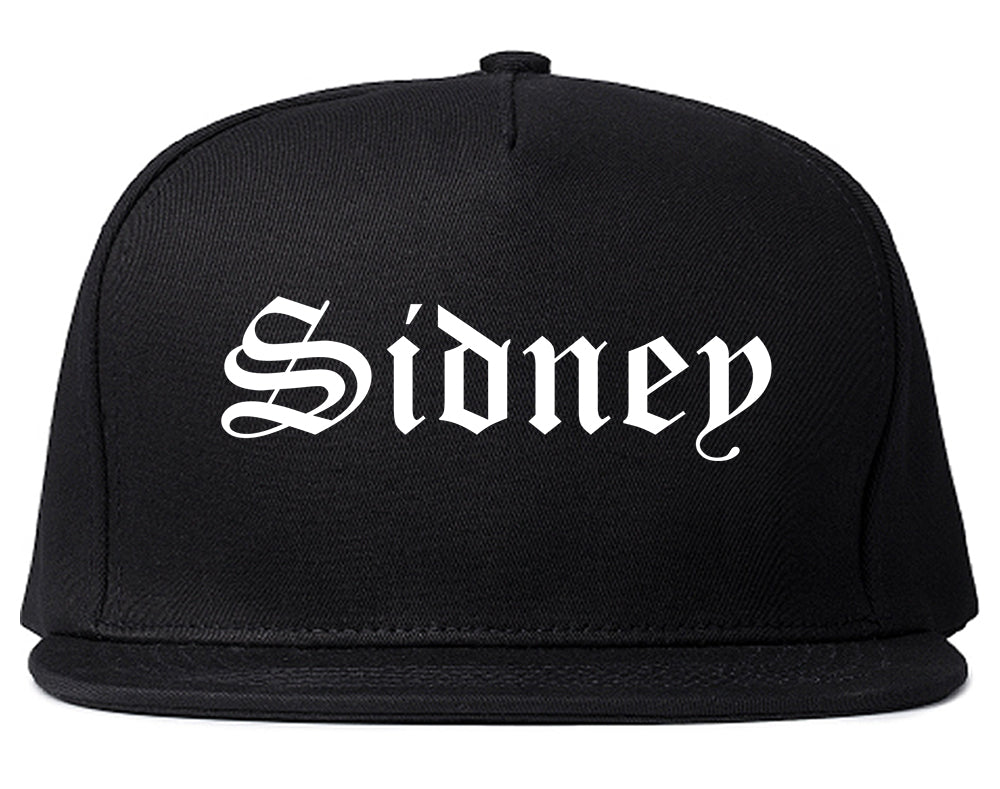 Sidney Ohio OH Old English Mens Snapback Hat Black