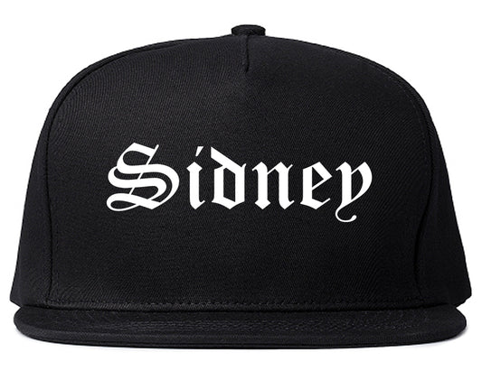 Sidney Ohio OH Old English Mens Snapback Hat Black