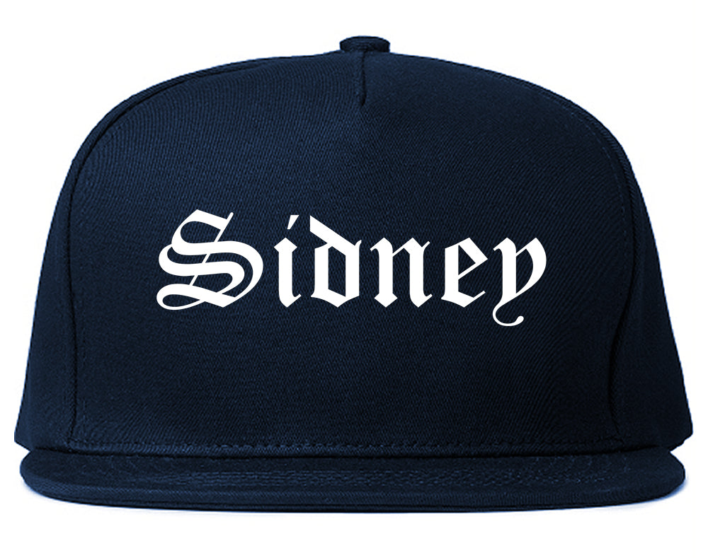 Sidney Ohio OH Old English Mens Snapback Hat Navy Blue