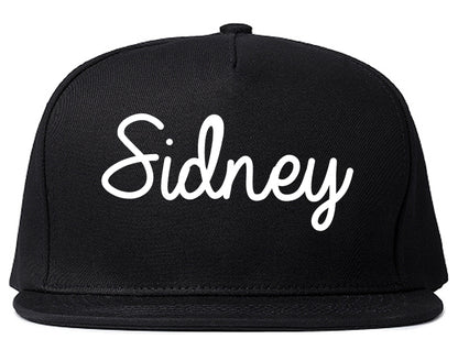 Sidney Ohio OH Script Mens Snapback Hat Black