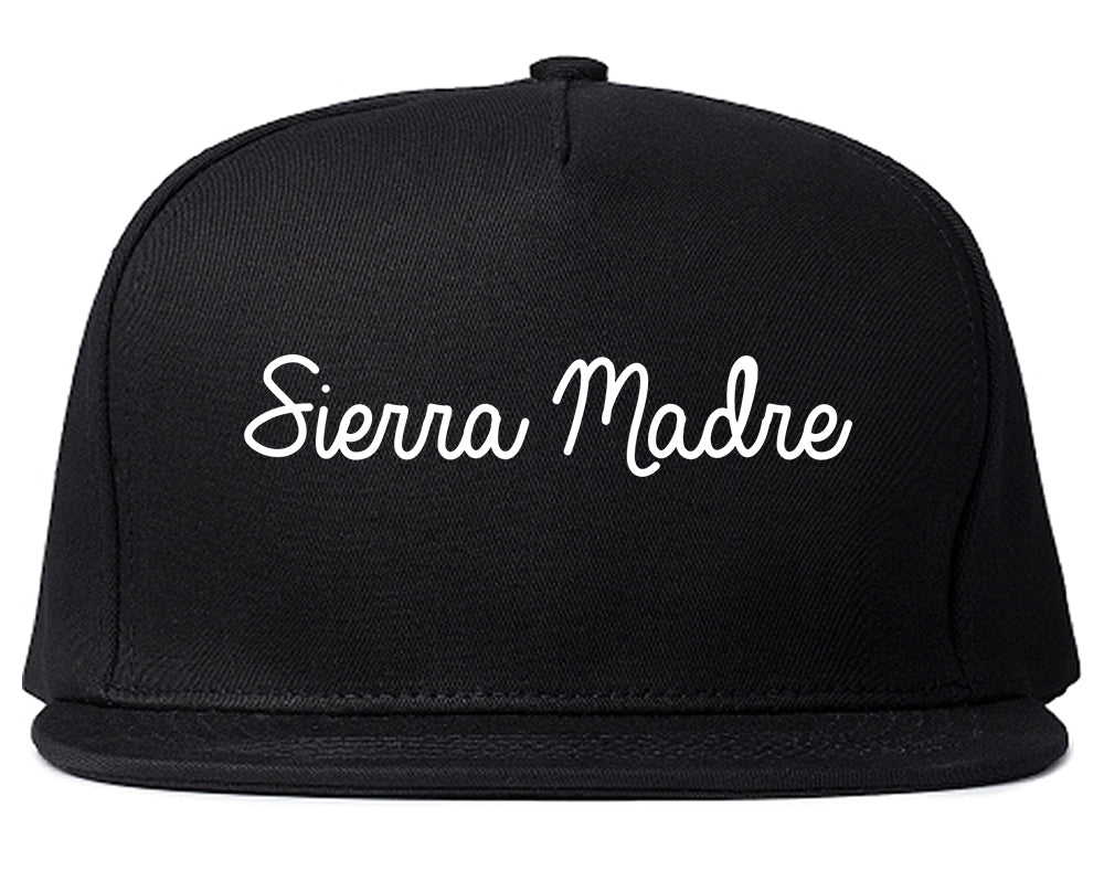 Sierra Madre California CA Script Mens Snapback Hat Black