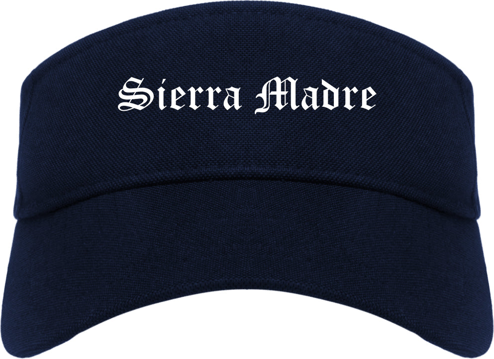 Sierra Madre California CA Old English Mens Visor Cap Hat Navy Blue