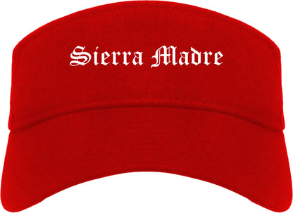 Sierra Madre California CA Old English Mens Visor Cap Hat Red