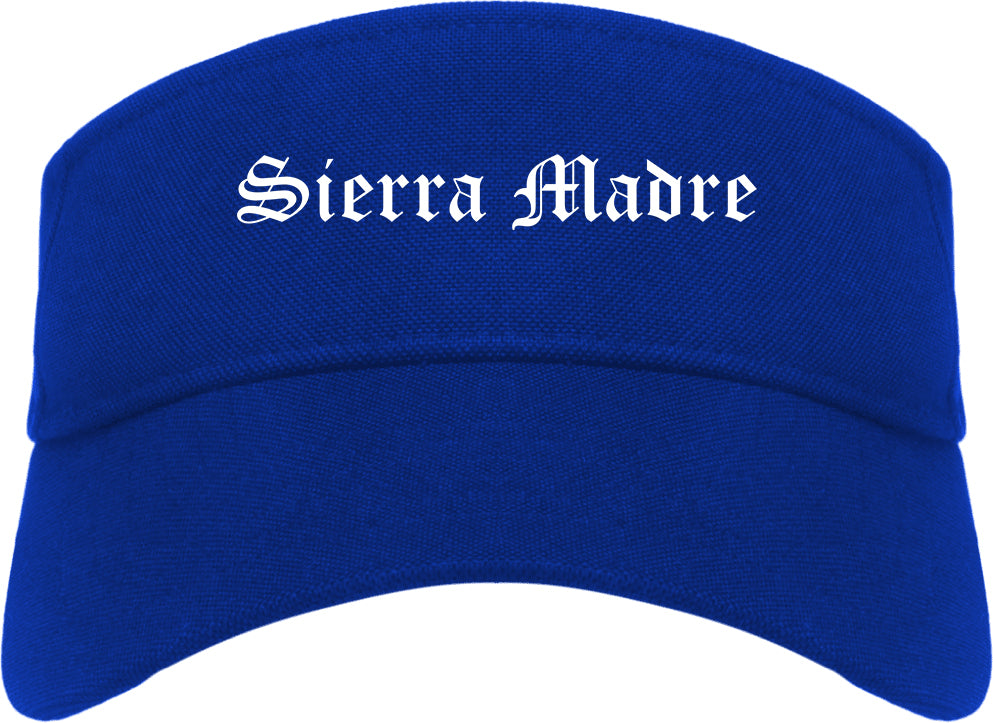 Sierra Madre California CA Old English Mens Visor Cap Hat Royal Blue