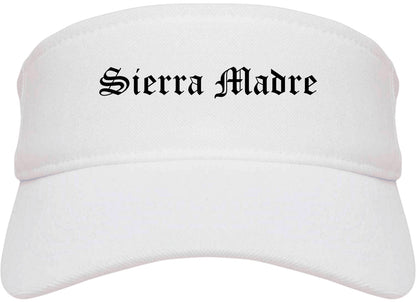 Sierra Madre California CA Old English Mens Visor Cap Hat White