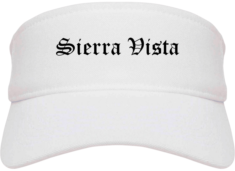 Sierra Vista Arizona AZ Old English Mens Visor Cap Hat White