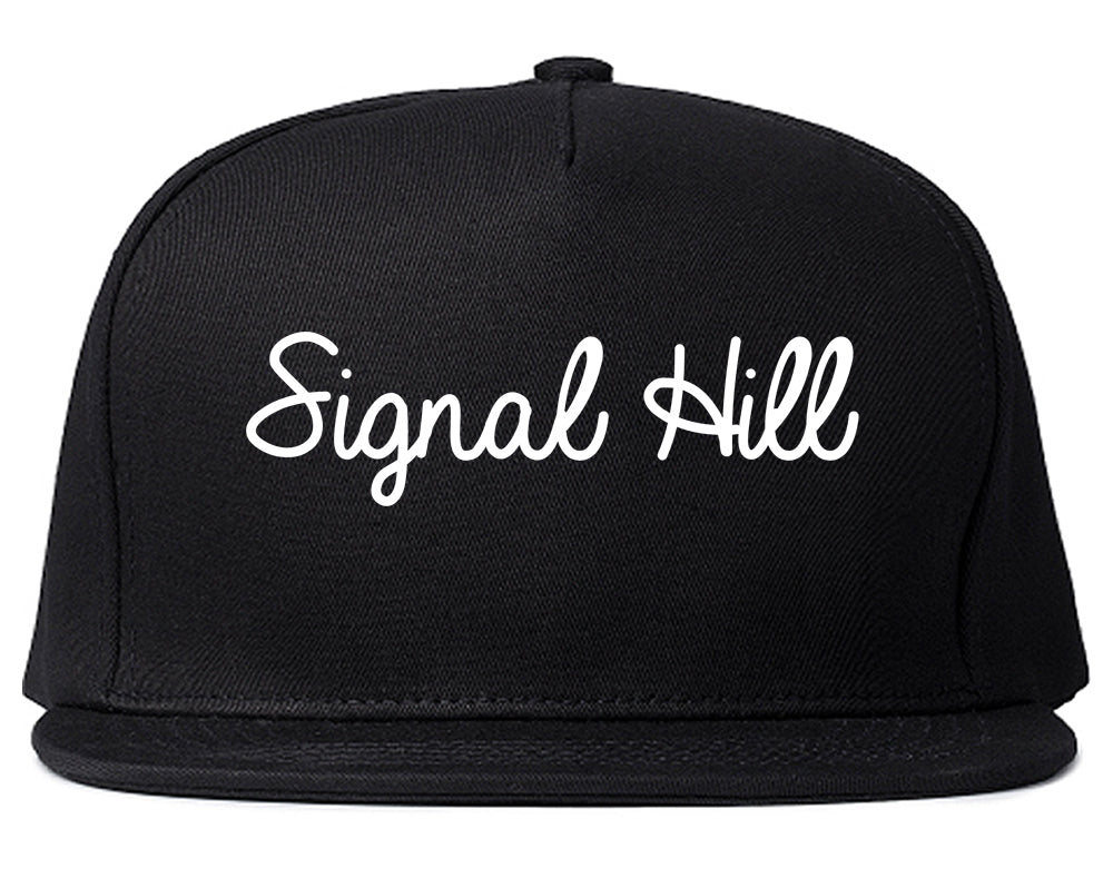 Signal Hill California CA Script Mens Snapback Hat Black