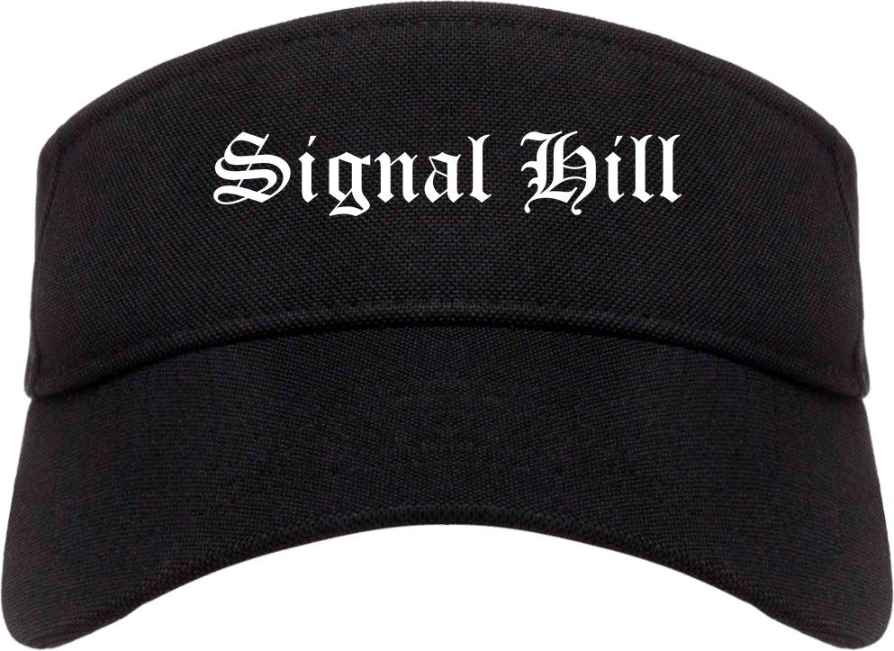 Signal Hill California CA Old English Mens Visor Cap Hat Black