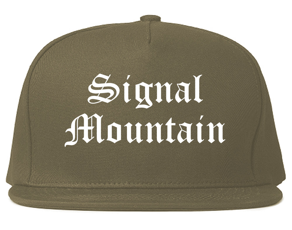 Signal Mountain Tennessee TN Old English Mens Snapback Hat Grey