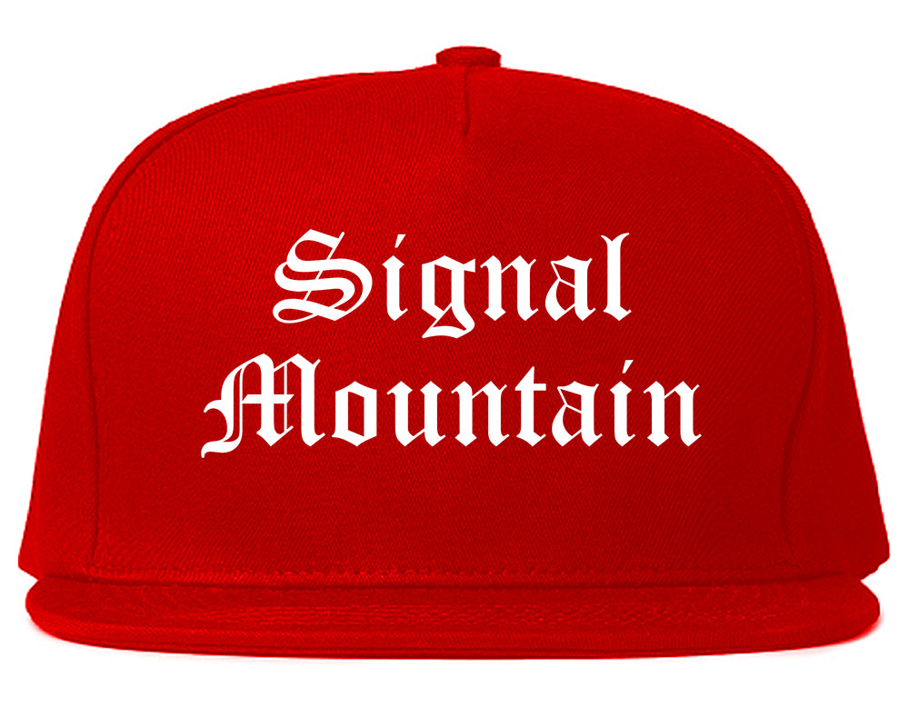 Signal Mountain Tennessee TN Old English Mens Snapback Hat Red