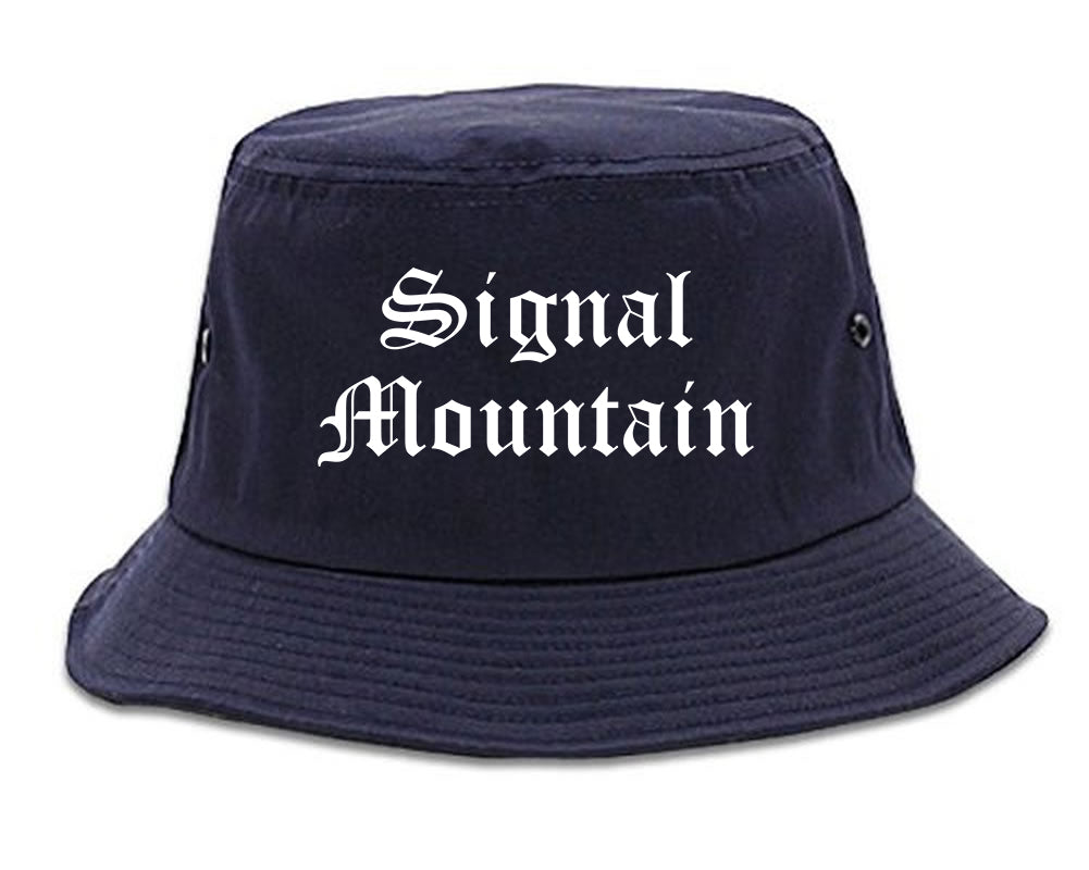 Signal Mountain Tennessee TN Old English Mens Bucket Hat Navy Blue